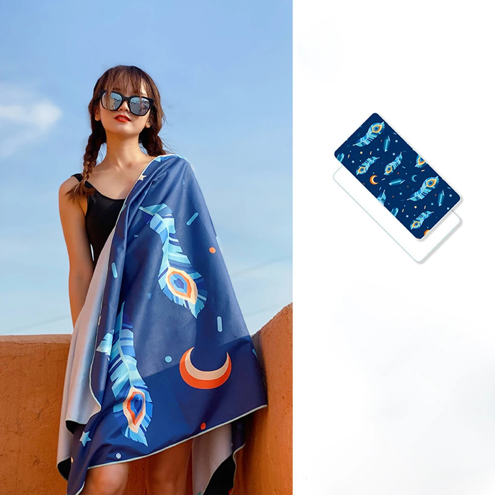 Thin Quick-Drying Absorbent Bath Towel Summer Style Fast-Drying Travel Beach Swimming Towel Portable for Travel And Beach Use