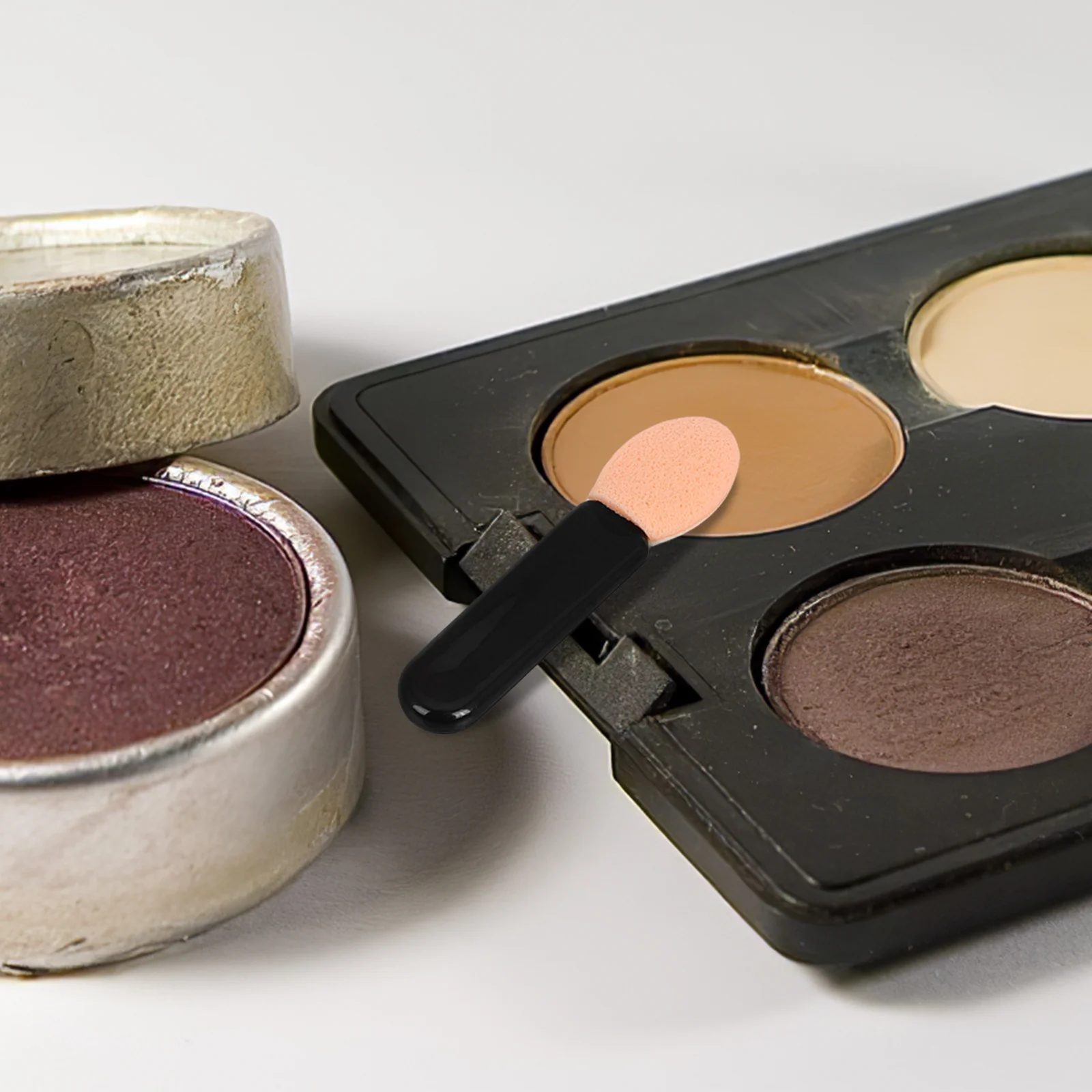 10Pcs Eyeshadow Brush Compact Mini Makeup Applicator Portable Blending Crease Shader Concealer Lip Applicator Set