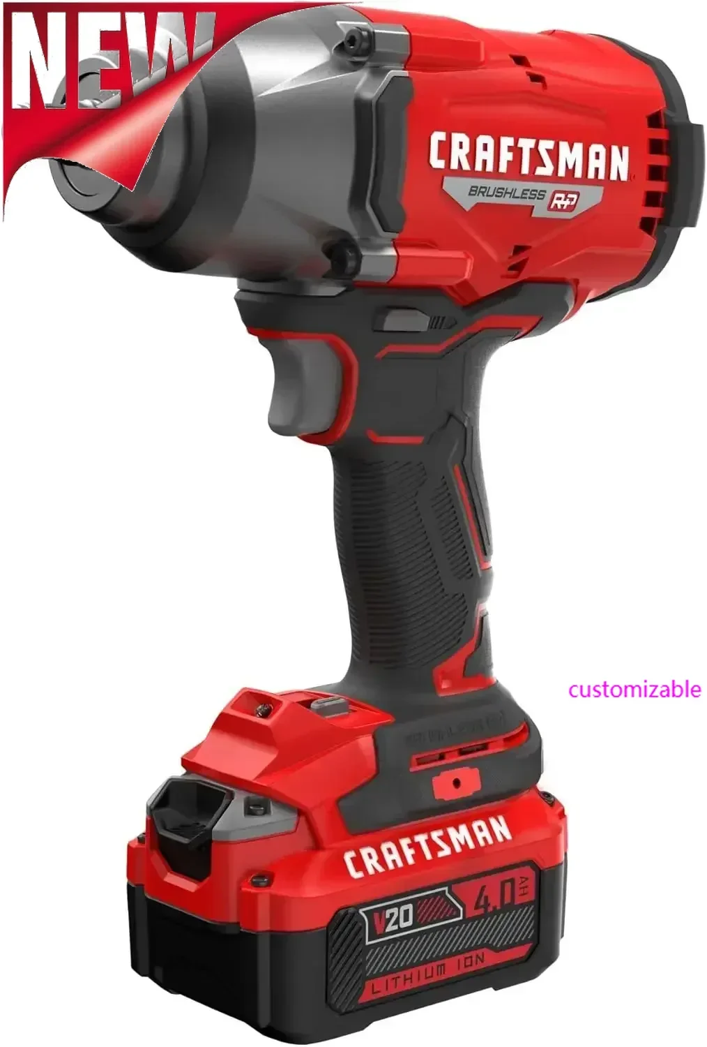 

New In 2025-V20 RP Impact Wrench, Cordless, Brushless, High Torque, 1/2 Inch, 4Ah Battery And Charger Included,impact Wrench,imp