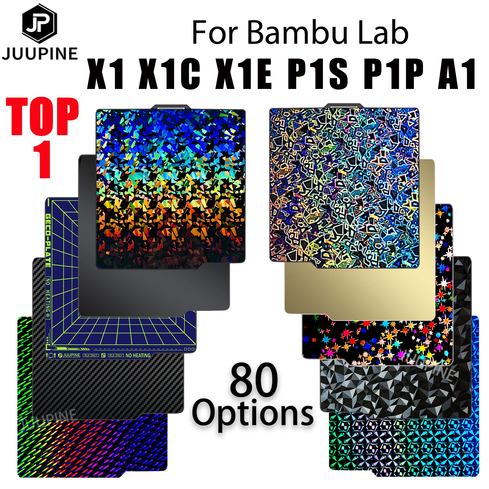 JUUPINE Для Build Plate Bambulab 257x257 Пружинный стальной лист Pei Peo H1H Pey Sheet A1 X1C P1S сборная пластина 3d-принтер Bamboo Lab