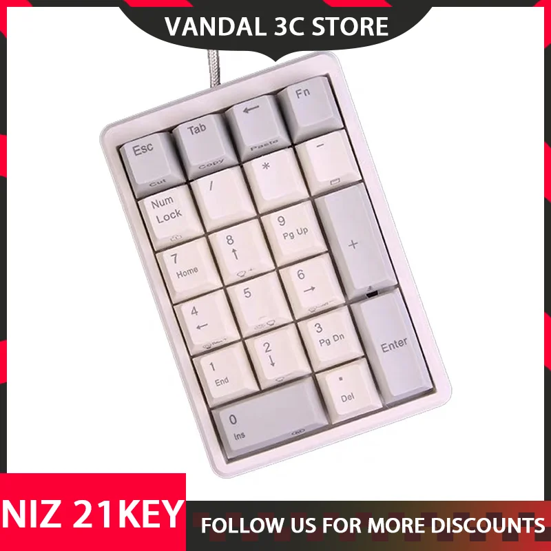 Niz 21key Keypad Electrostatic Capacitance Wired Keypad Rgb Customization Mini Number Keyboard For Office Accountant Gifts