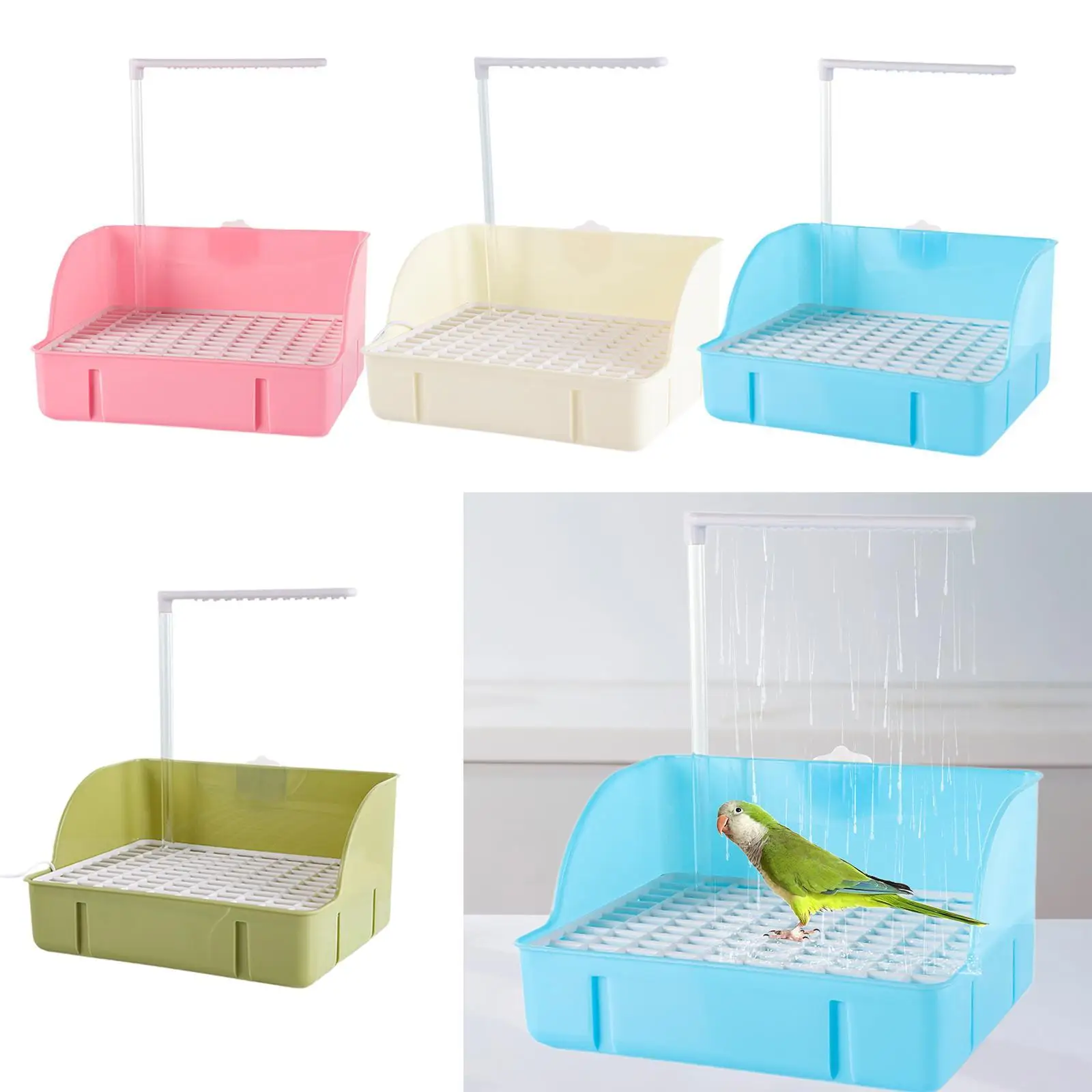 Parrot Bathtub Swimming Pool Toy USB Electric Toy Bird Automatic Bath Shower for Parakeet Ferret Lovebird Medium Birds Goldfinch