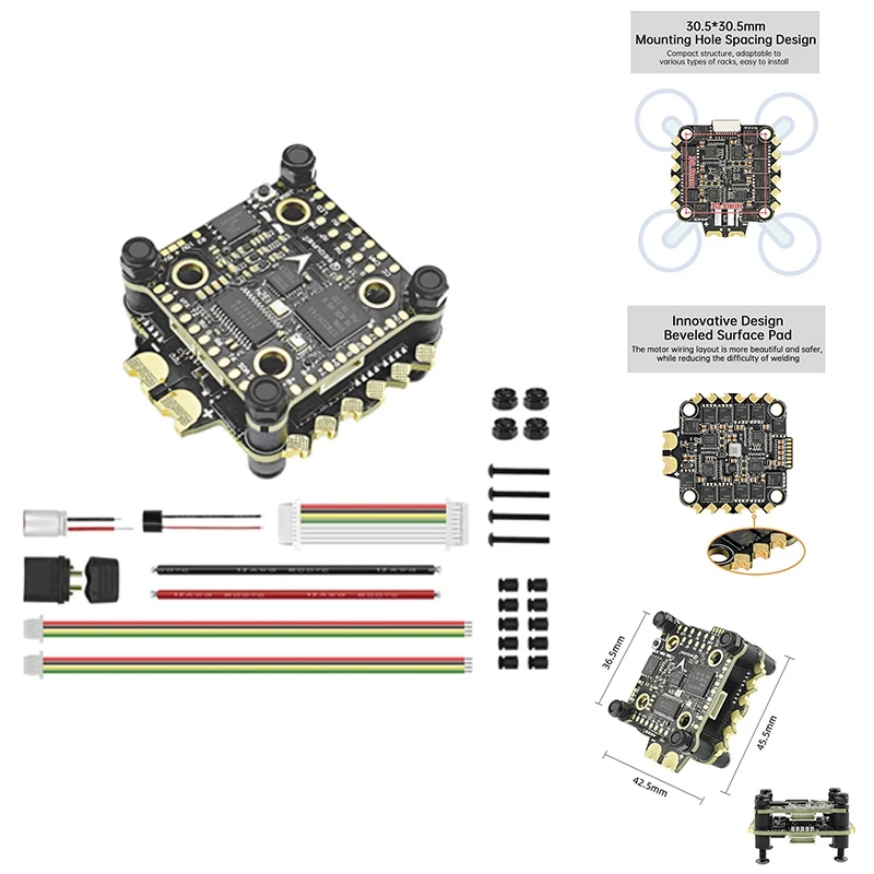 

Контроллер полета H743 и E70 G2 Blheli 32 Stack 4-8S MPU6000 70A 128K 4 в 1 ESC