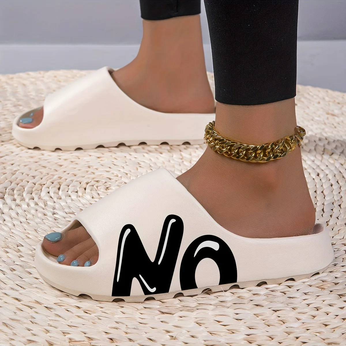 

Unisex Lightweight EVA Slides - Slip-On, Open Toe, Non-Slip Sole, Comfortable Patterned Cloud Slippers for Indoor, Outdoor & Bea