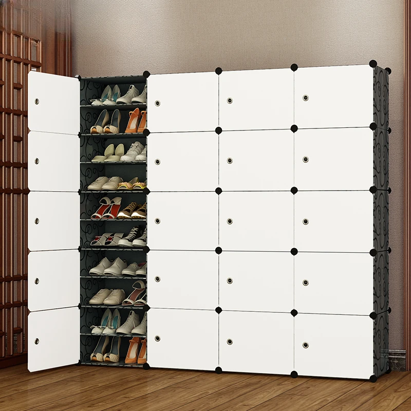 

Simple shoe cabinet storage for household economy plastic doorstep, multi-layer dust-proof and space saving storage rack