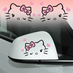 Kawaii Hello Kitty Sticker Rearview Mirror Sticker Car Body Decorative Sticker Truck Motorcycle HelloKitty Car Stickers