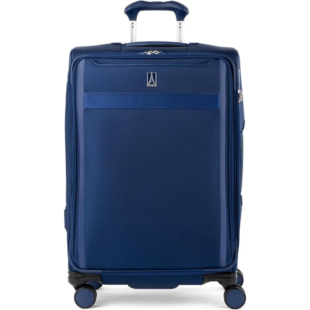 กระเป๋าเดินทางแบบนิ่ม ขยายได้ น้ำหนักเบา พร้อมกุญแจ TSA ล้อหมุน 8 ล้อ สำหรับผู้ชายและผู้หญิง ขนาดกลาง 25 นิ้ว สำหรับการเดินทาง