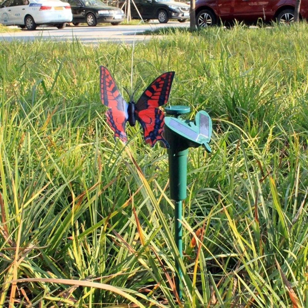Power Vibration Solar Rotating Bird Toy Stake Mounting Waterproof Solar Powered Flying Butterfly Wobble Design