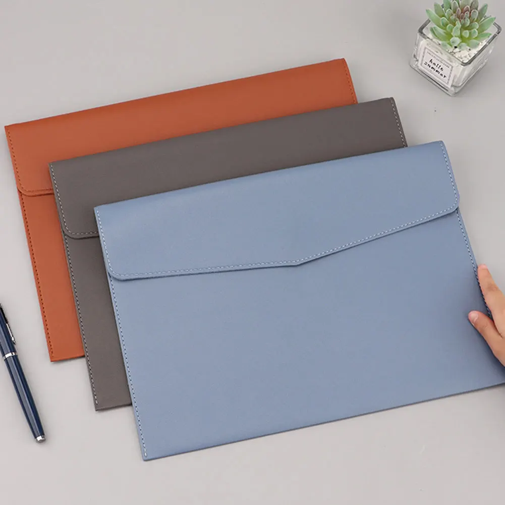 منظم جلدي A4 من جلد البولي يوريثان، حامل مستندات مقاوم للماء ومضاد لرذاذ الماء، لاجتماعات العمل والسفر #2