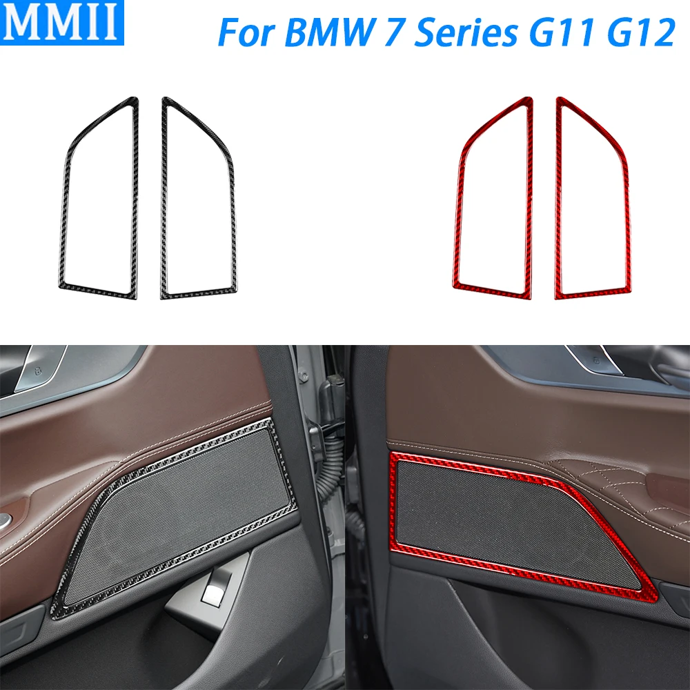 

For BMW 7 Series G11 G12 2015-2022 Carbon Fiber Front Speaker Horn Frame Cover Trim Car Interior Decoration Accessories Sticker