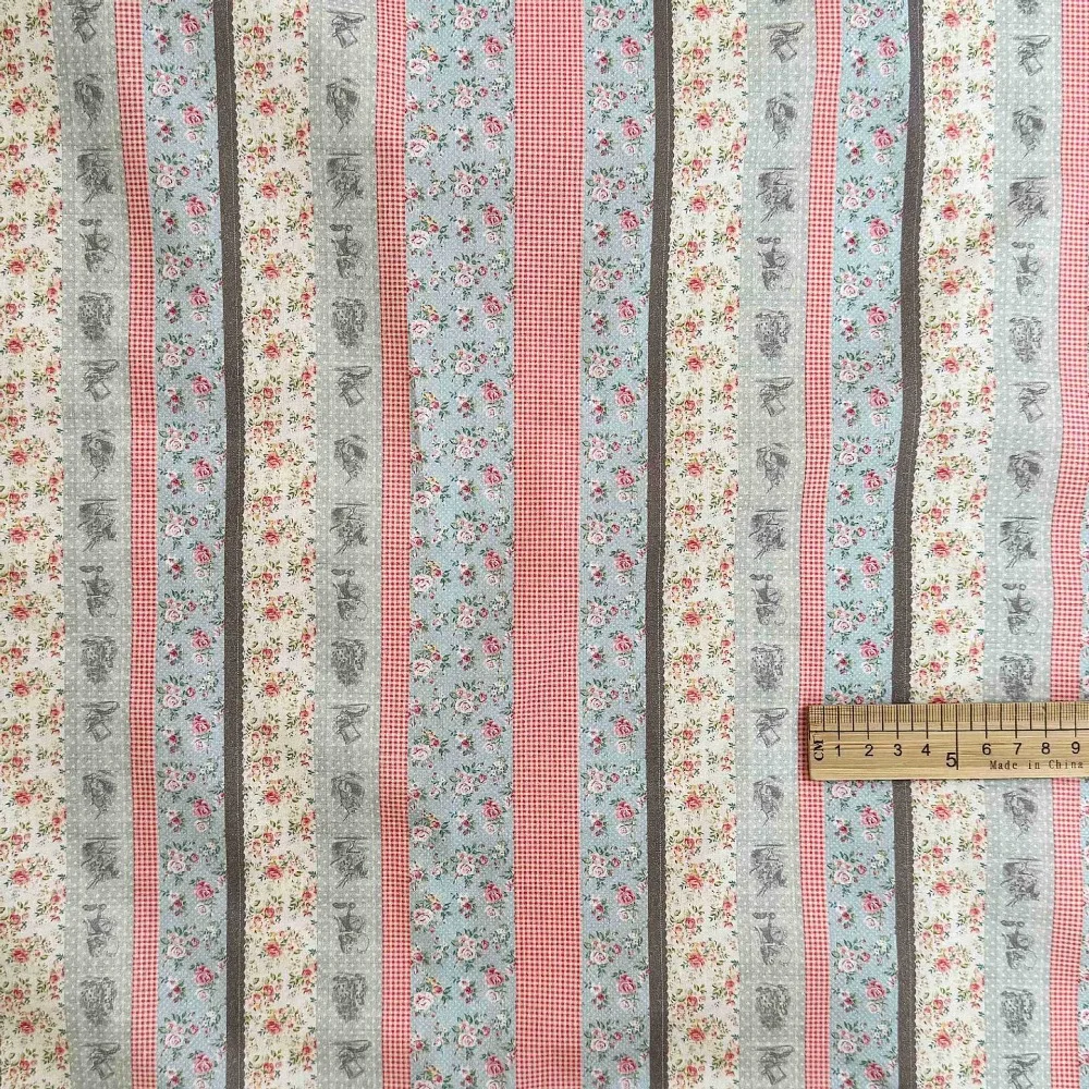 140 x 50 cm Baumwolle, 60er-Jahre-Digitaldruckstoff, elegantes Blumen-Patchwork für Taschen, Kinder- und Damenbekleidung, Nähtuch – Detail 23