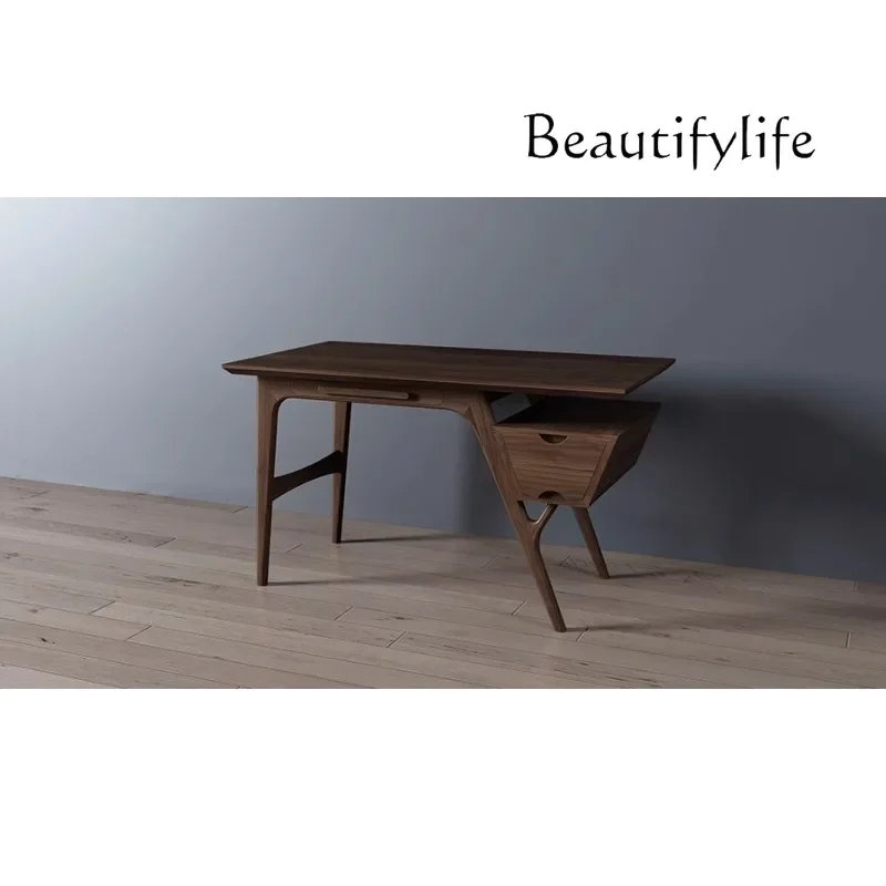 M North American Black Walnut Modern Nordic Desk Storage Drawer Study Writing Workbench
