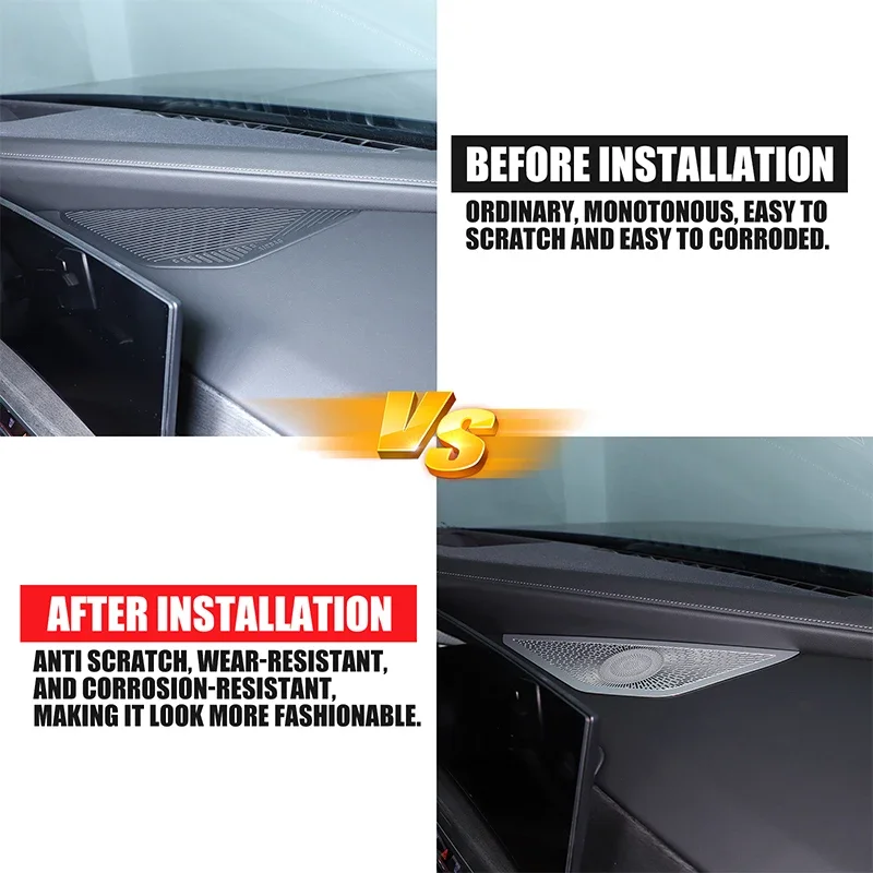

Stainless steel silver For BMW 7 Series G70 2023-2025 Car instrument table speaker mesh cover sticker car protection accessories