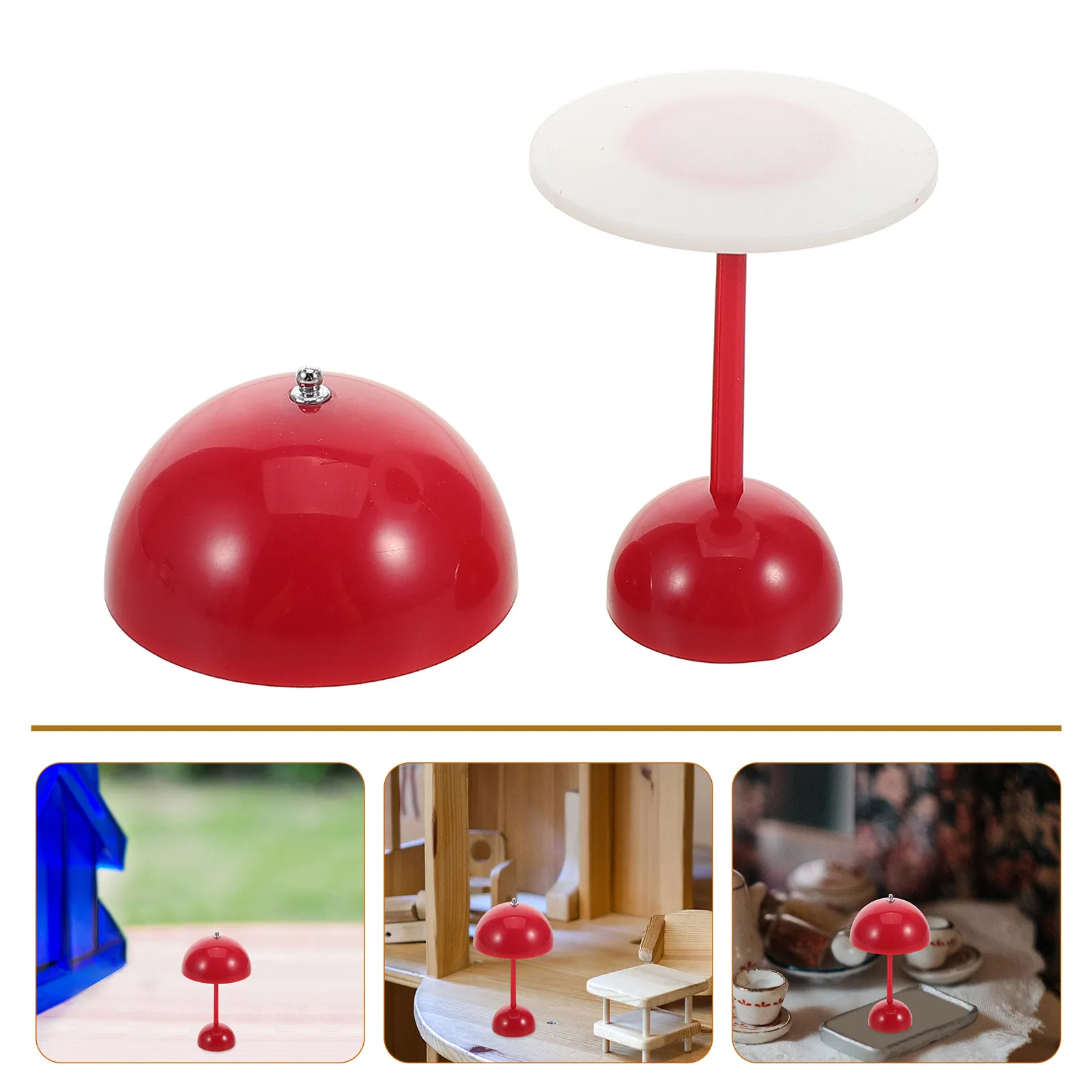 

Миниатюрная настольная лампа для кукольного домика, красный светодиодный акцентный светильник в форме цветочного бутона, настольная лампа для кукольного домика, декор в винтажном стиле