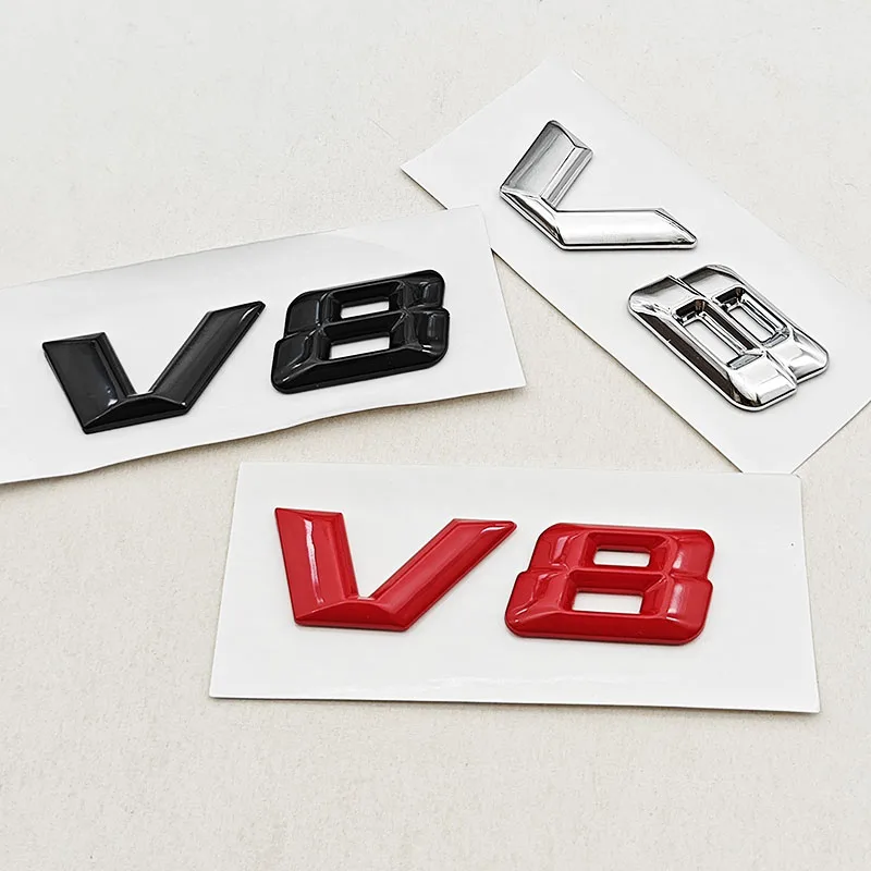 Emblema 3D em ABS cromado para para-lama de carro, adesivo com logotipo V8 para Mercedes Maybach S600 W222 S500 W140 CL600 M275 CLS63