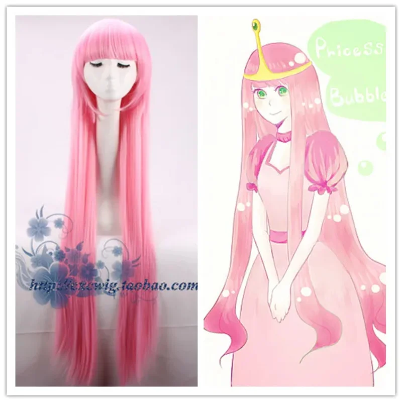 Adventure Time Princess Bubblegum cosplay wig Princess Gumball pink straight long wig pink hair costumes