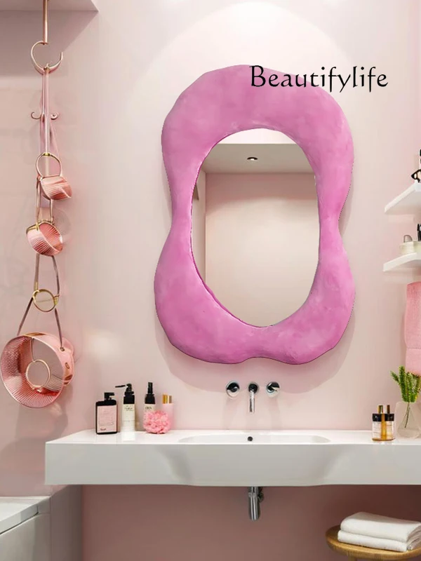 

French special-shaped bathroom smart vanity mirror American simple bathroom makeup art decoration