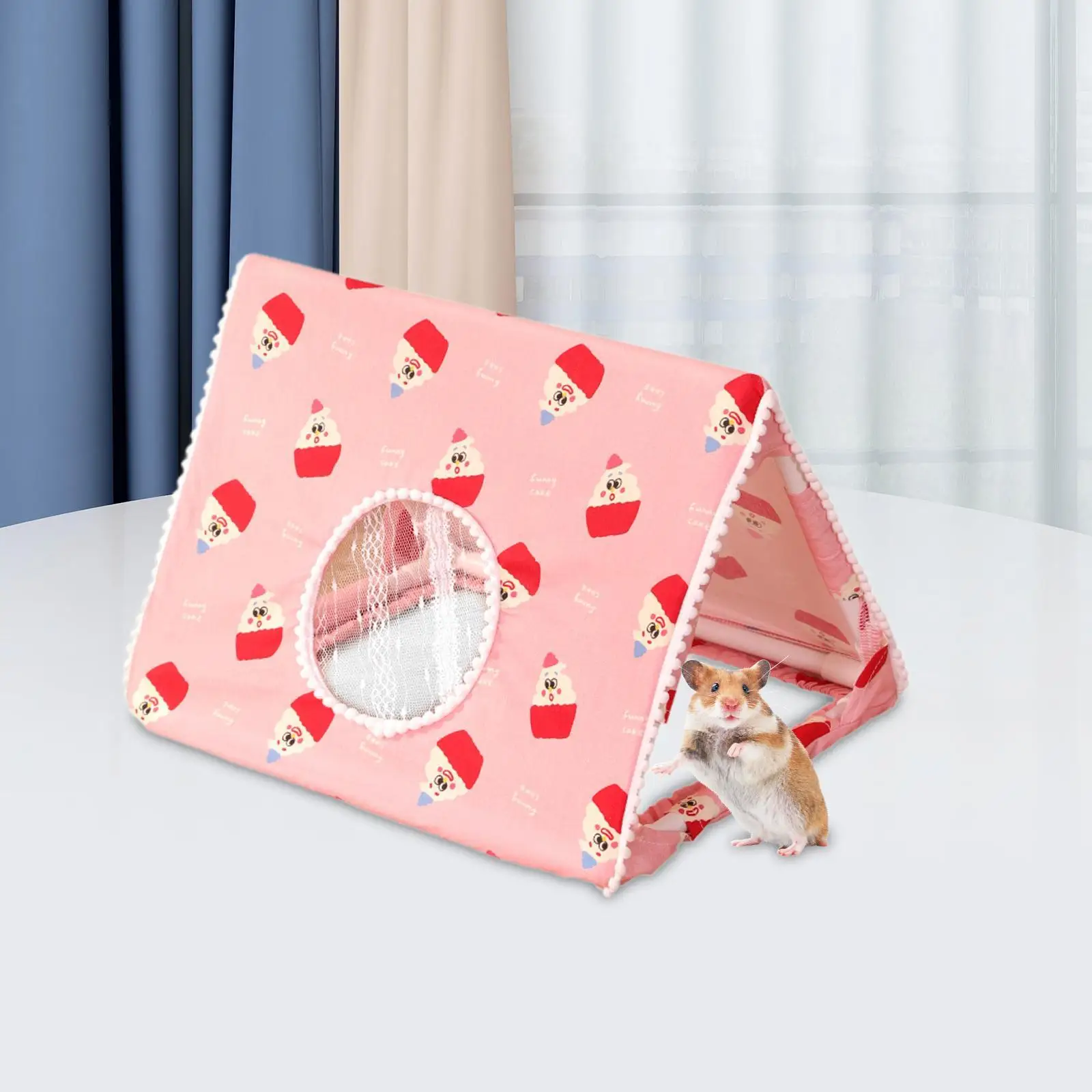 기니피그 은신처 토끼 은신처 케이지 액세서리 창문이 있는 부드러운 둥지 세탁 가능 편안한 소동물 집 휴식용 토끼 집