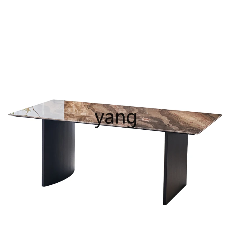 CX  Italian minimalist marble dining table light luxury living room home modern simple square
