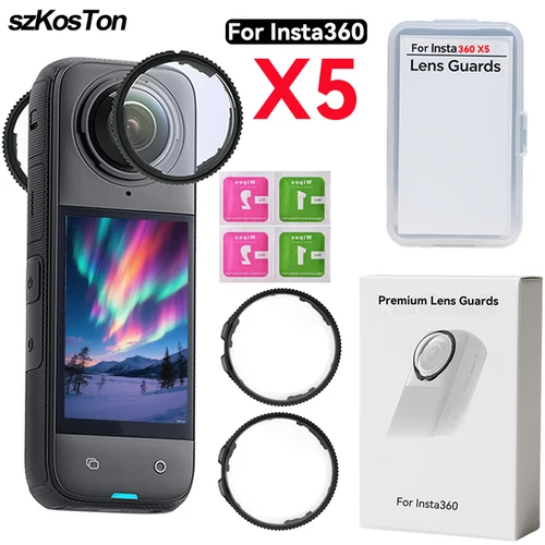 Tapa protectora de lente para Insta360 X5, cubierta de lente de vidrio templado de plástico, Protector giratorio para accesorios de cámara Insta 360 X5