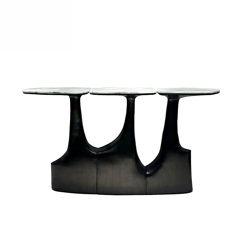 

Light luxury metal special-shaped entrance table Designer villa mansion entrance table against the wall