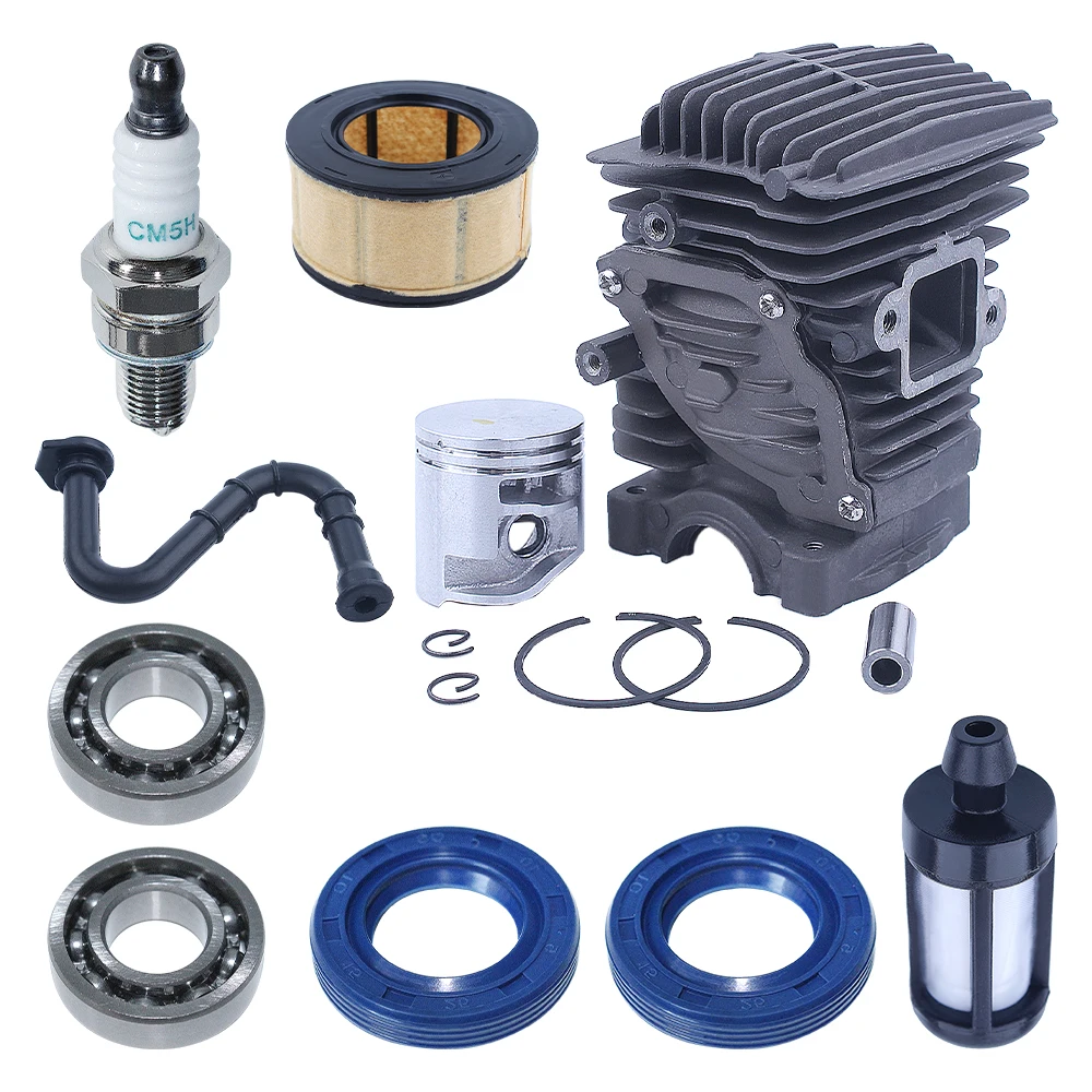 Bombilla de filtro de aire de pistón de cilindro, Kit de ajuste 1143 020 1207 para motosierra Stihl MS251 MS 251 44mm