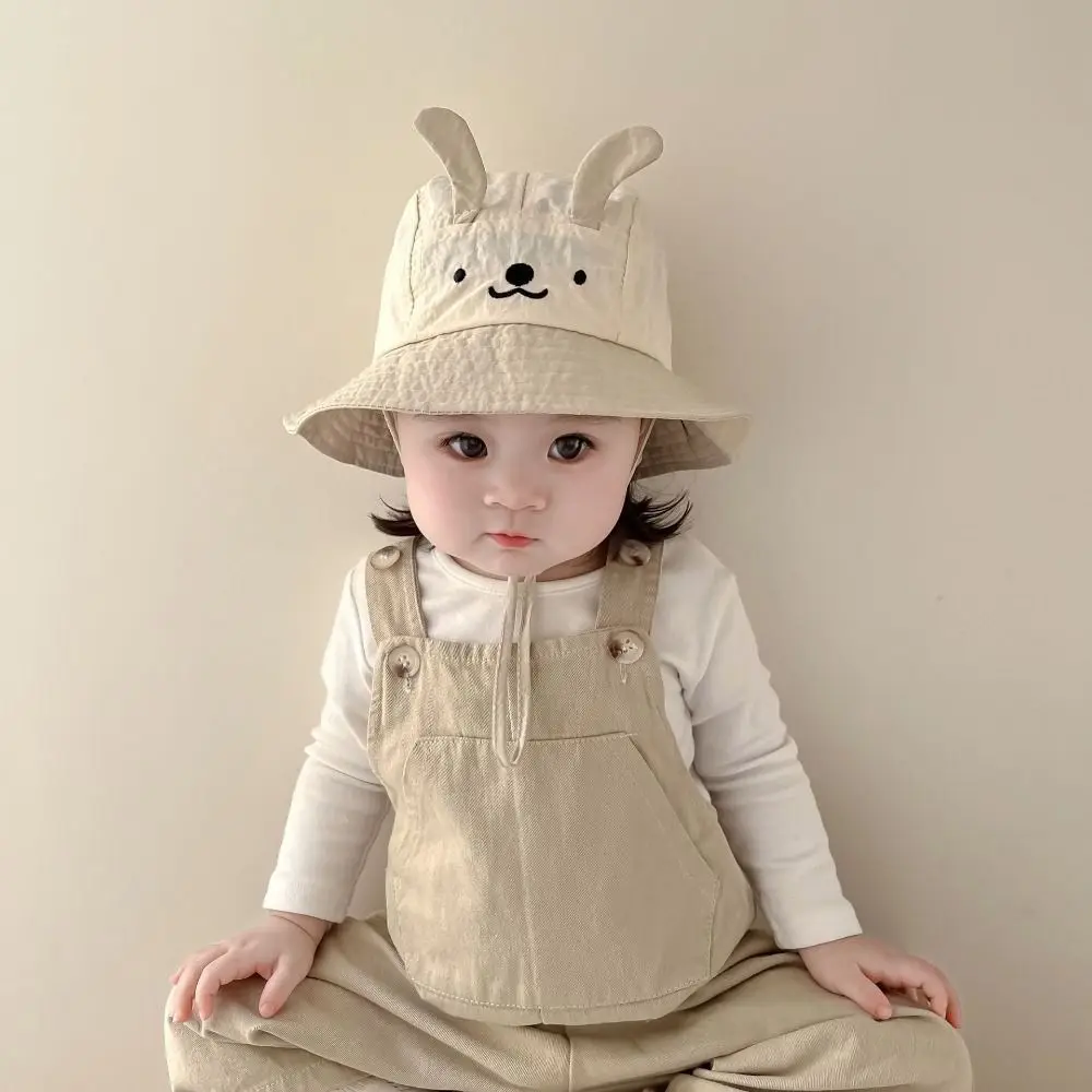 Fashion Cute Ear Baby Bucket Cap Quick Dry Thin Boys Girls Sunhat Summer Cartoon Animal Fisherman Caps Kids