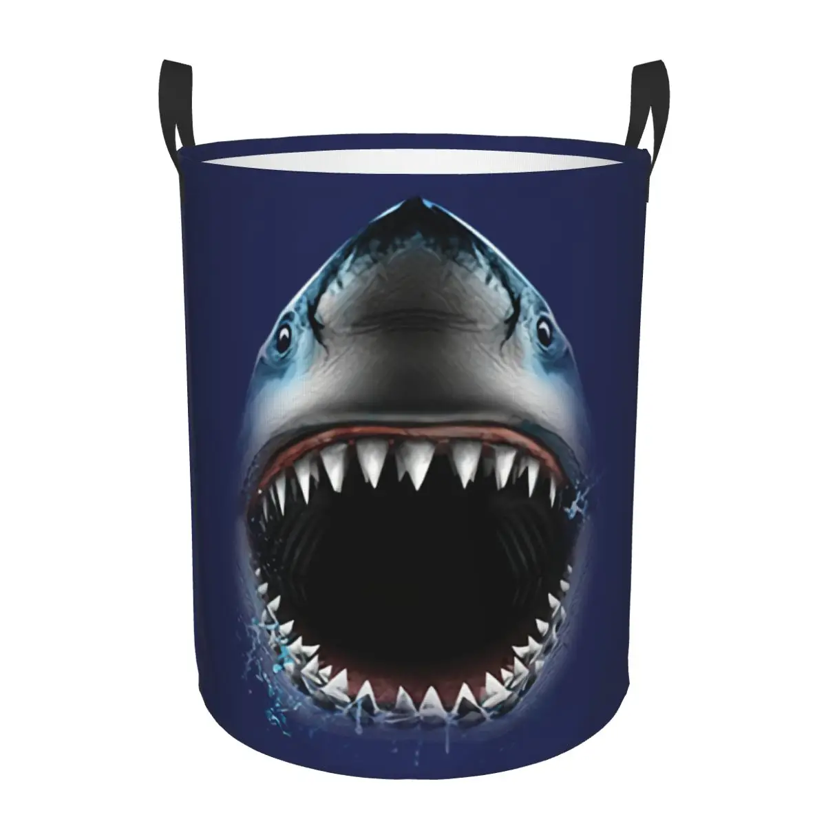 Ocean Shark Roaring Laundry Basket Collapsible Teeth Animal Clothes Hamper for Baby Kids Toys Storage Bin