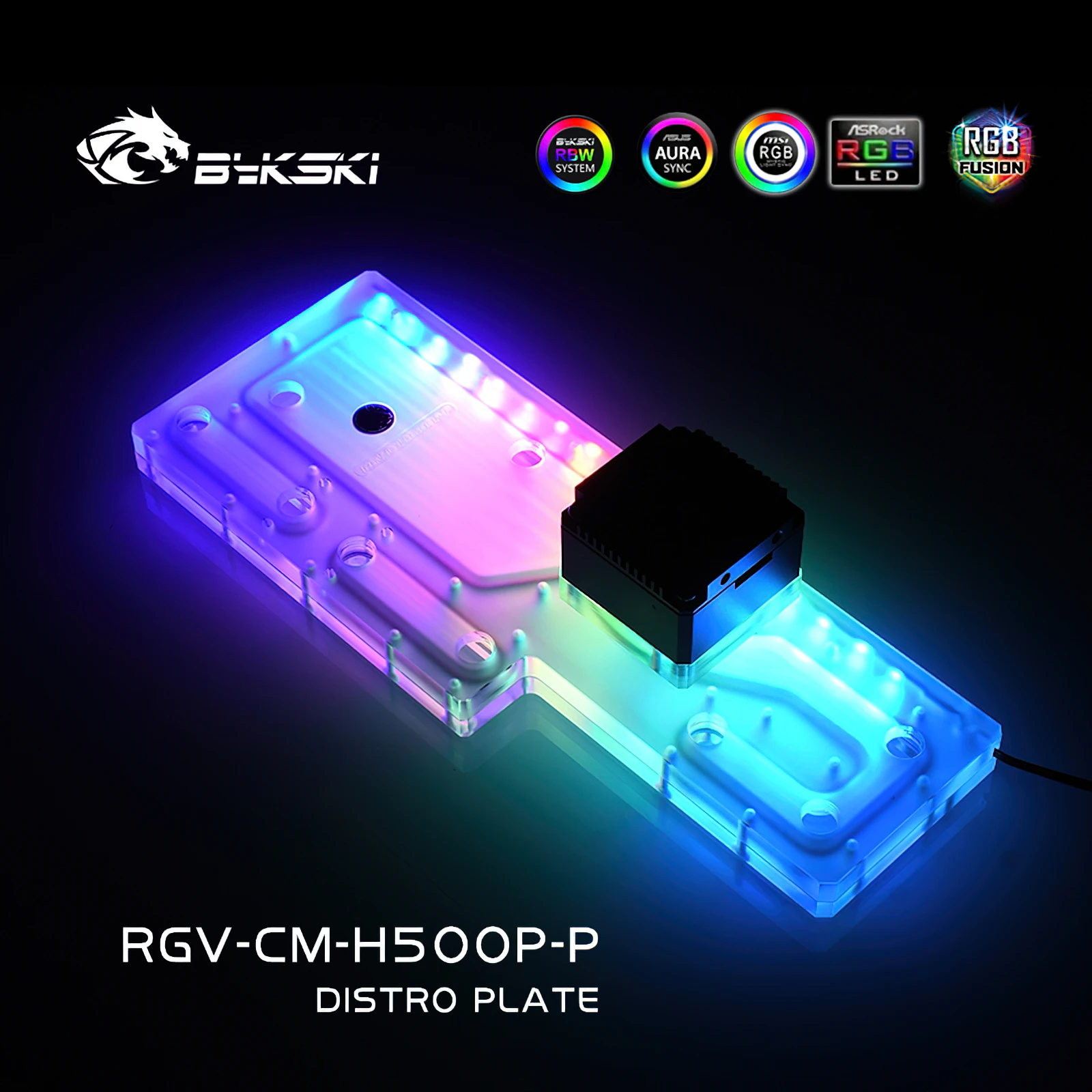 Bykski Water Cooling RGB Reservoir Distro Plate for CoolerMaster H500P H500M Chassis Reservoir RGV-CM-H500P-P