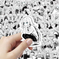 50/100PCS Rachel Gardner Cartoon Stickers Angels of Death Anime Decoration Black White DIY Toys Laptop Guitar Car Bike Decals