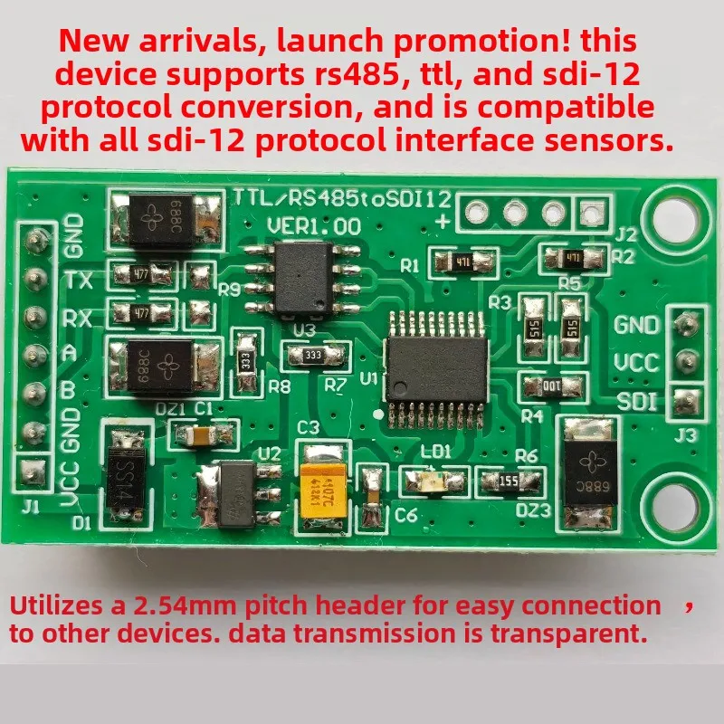 RS485 TTL to SDI-12 protocol multifunctional converter, capturer, debugger, transparent transmission