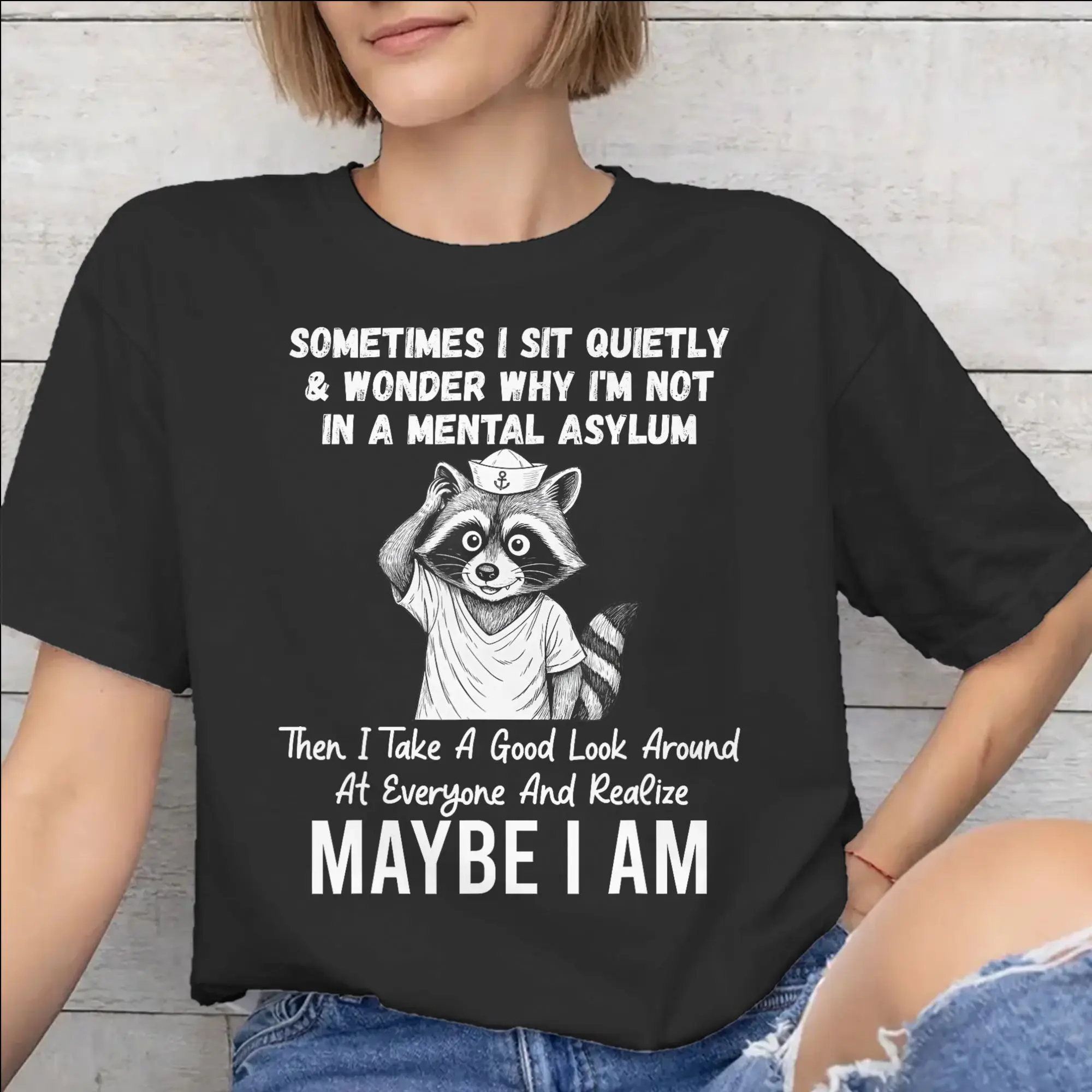 Sometimes I Sit Quietly Tee Shirt for Men Women New Arrival T Shirts  100% Cotton Clothing