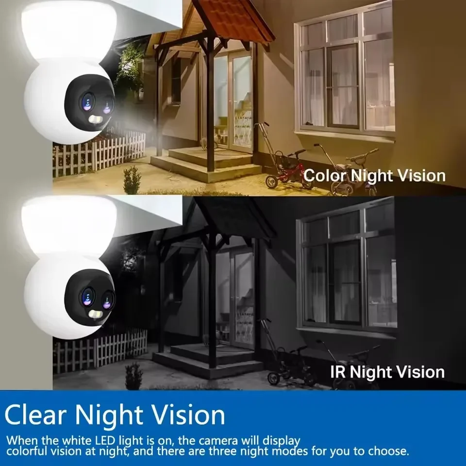 8MP 10X  PTZ Zoom Wireless WiFi PTZ IP Light Camera 360 Degree Carecam Pro Dual Lens WiFi Security Auto Tracking Baby Pet Camera