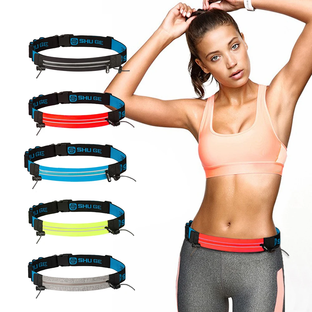 Cintura elástica saco de desporto à prova dwaterproof água correndo cintura saco de telefone portátil ao ar livre bolso ginásio yoga cinto pacote feminino