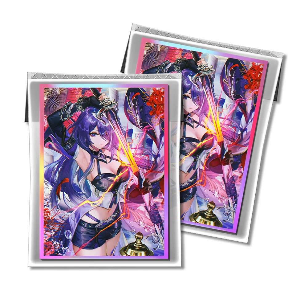 

67×92mm 120PCS Standard Size Trading Cards Protector Holographic Animation PTCG Card Sleeves TCG Shield Laser Card Deck Cover