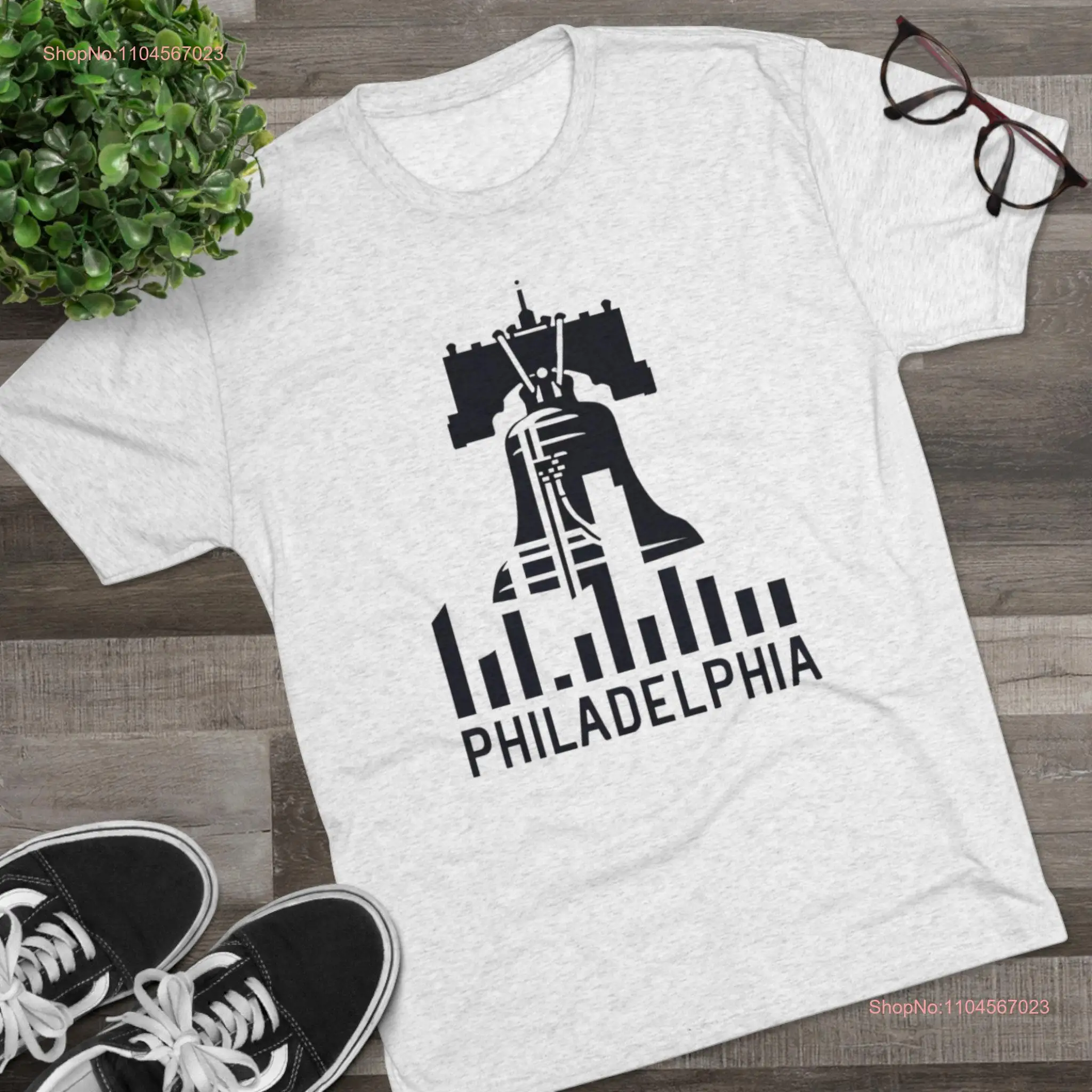 

Футболка «Филадельфия» Городской горизонт Красочное городское искусство Уникальный дизайн Одежда с длинными или короткими рукавами