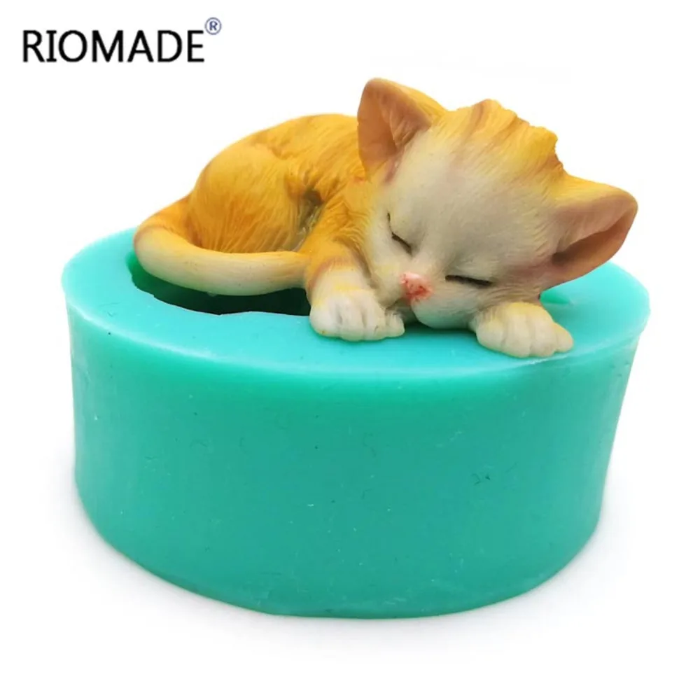 3d Kittens Silicone Mold Fondant Molds Cake Decorationing Tools Lovely Cat Chocolate Sugar Cupcake Animal Kitchen Baking Mould