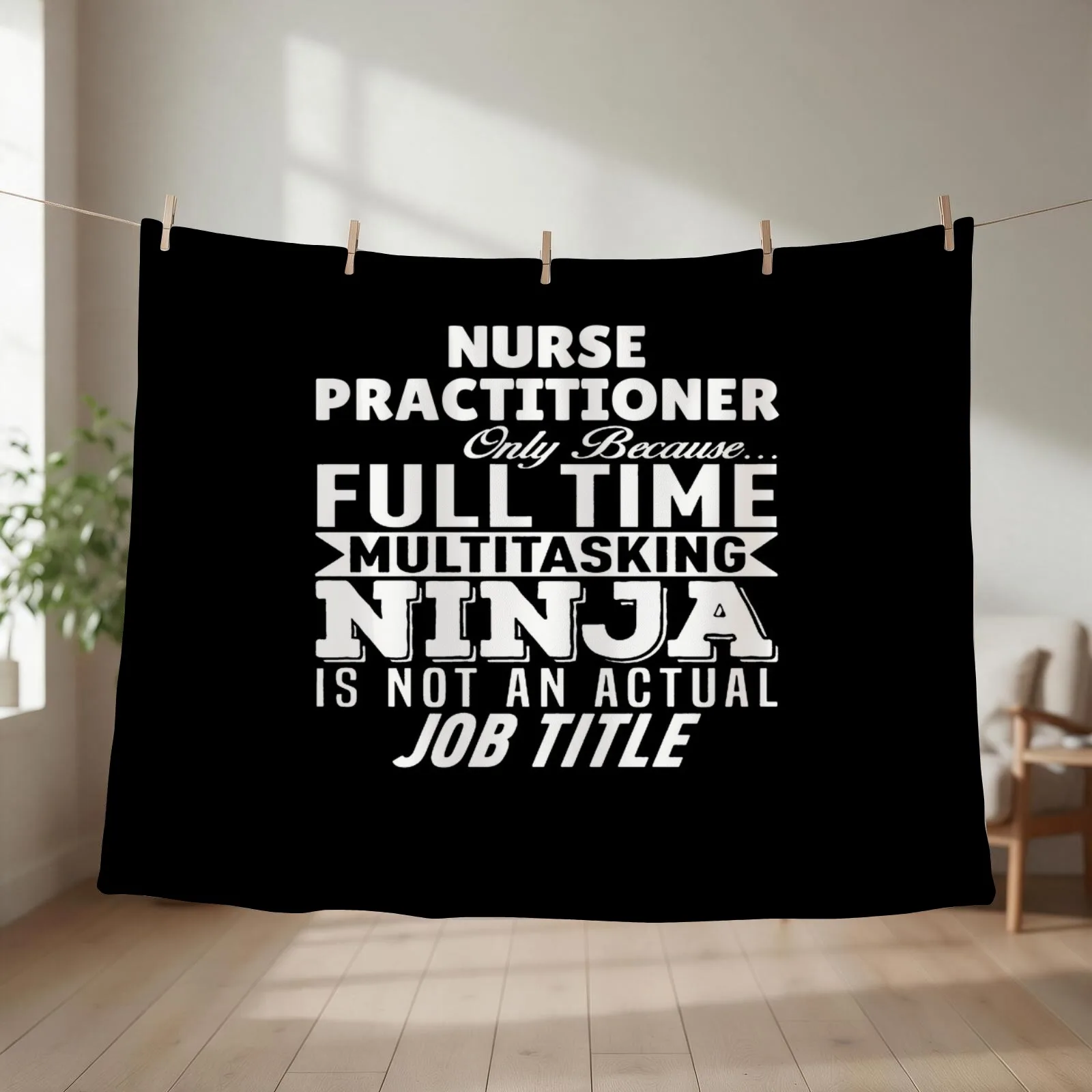 Nurse Practitioner Multitasking Ninja Throw Blanket Multi-Purpose for winter Decorative Sofa Soft Beds Blankets
