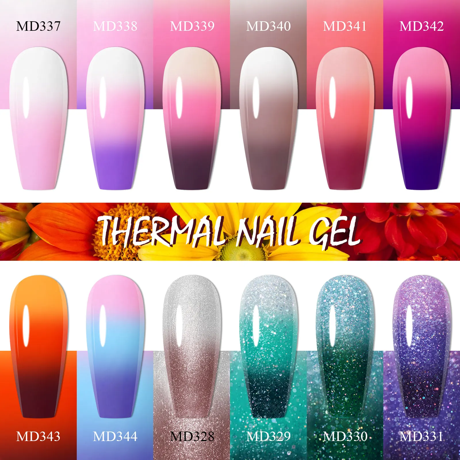 

Набор из 12 гелей для ногтей, меняющих цвет, без HEMA, долговечная и нечиповая формула, качество салона, быстросохнущий дизайн для маникюра, УФ/светодиод