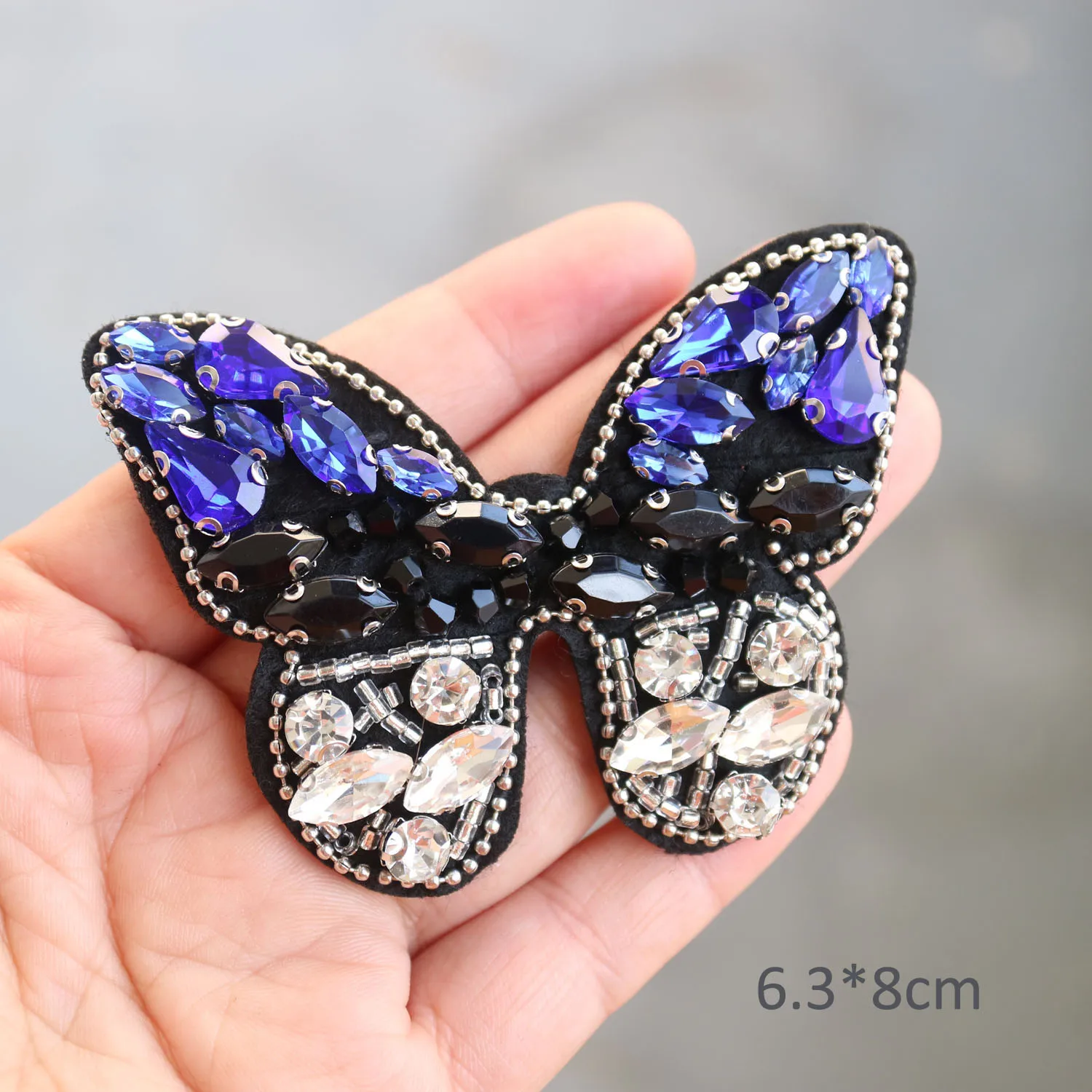 New Rhinestone embroidery butterfly patches for clothing Embroidered sequin star patch for clothes Sewing applique parches