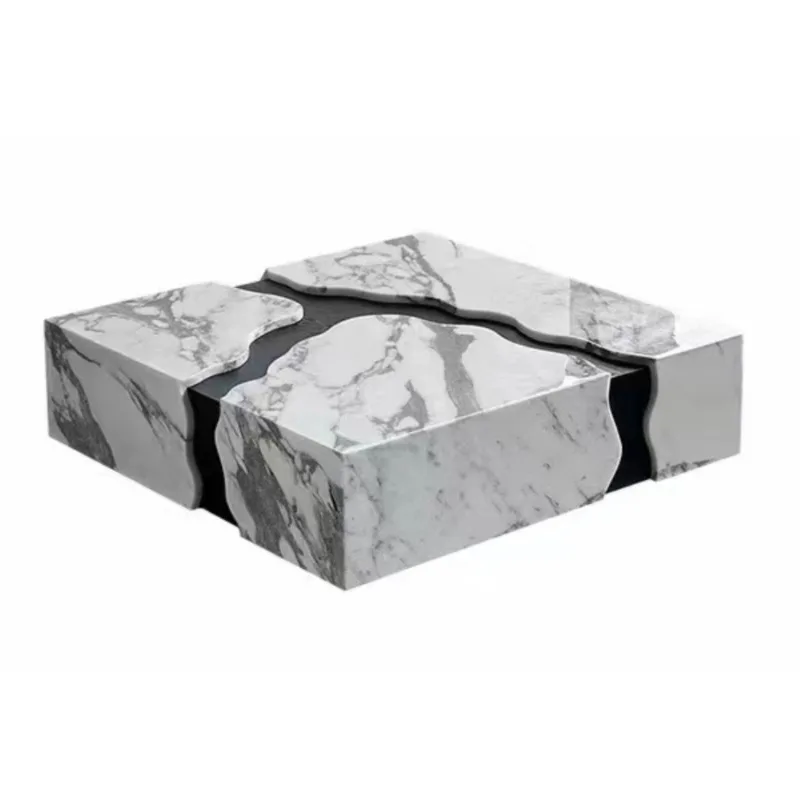 Marble solid wood coffee table living room home Italian villa personality creative fashion 2024 new model