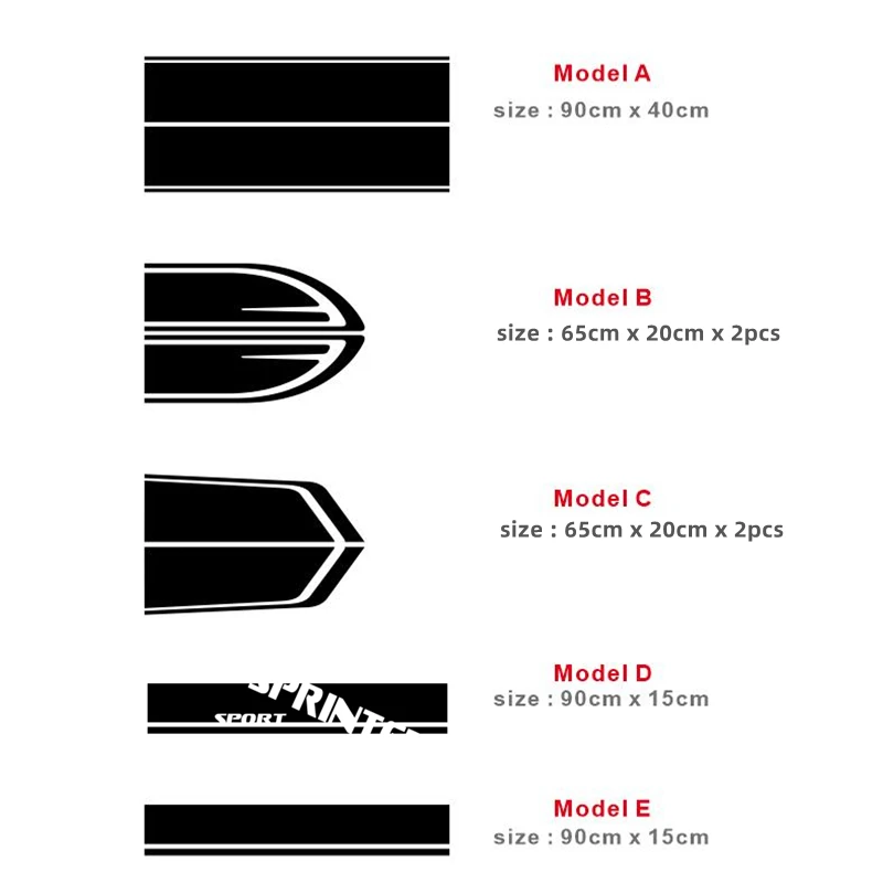 Carbon Fiber Sport Stripes For-Mercedes Benz Sprinter Van Camper Car Hood Bonnet Stickers Auto Engine Cover Decor Vinyl Decal