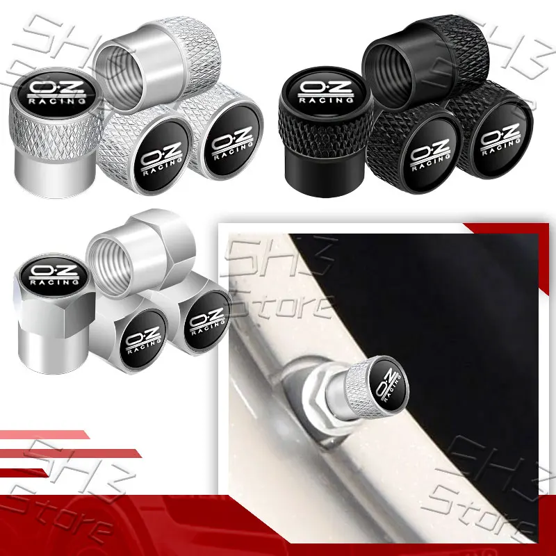 4 pçs/set oz logotipo de corrida roda carro pneu válvula ar tampas da haste tampas herméticas para caminhão automóvel motocicleta universal acessórios pneu