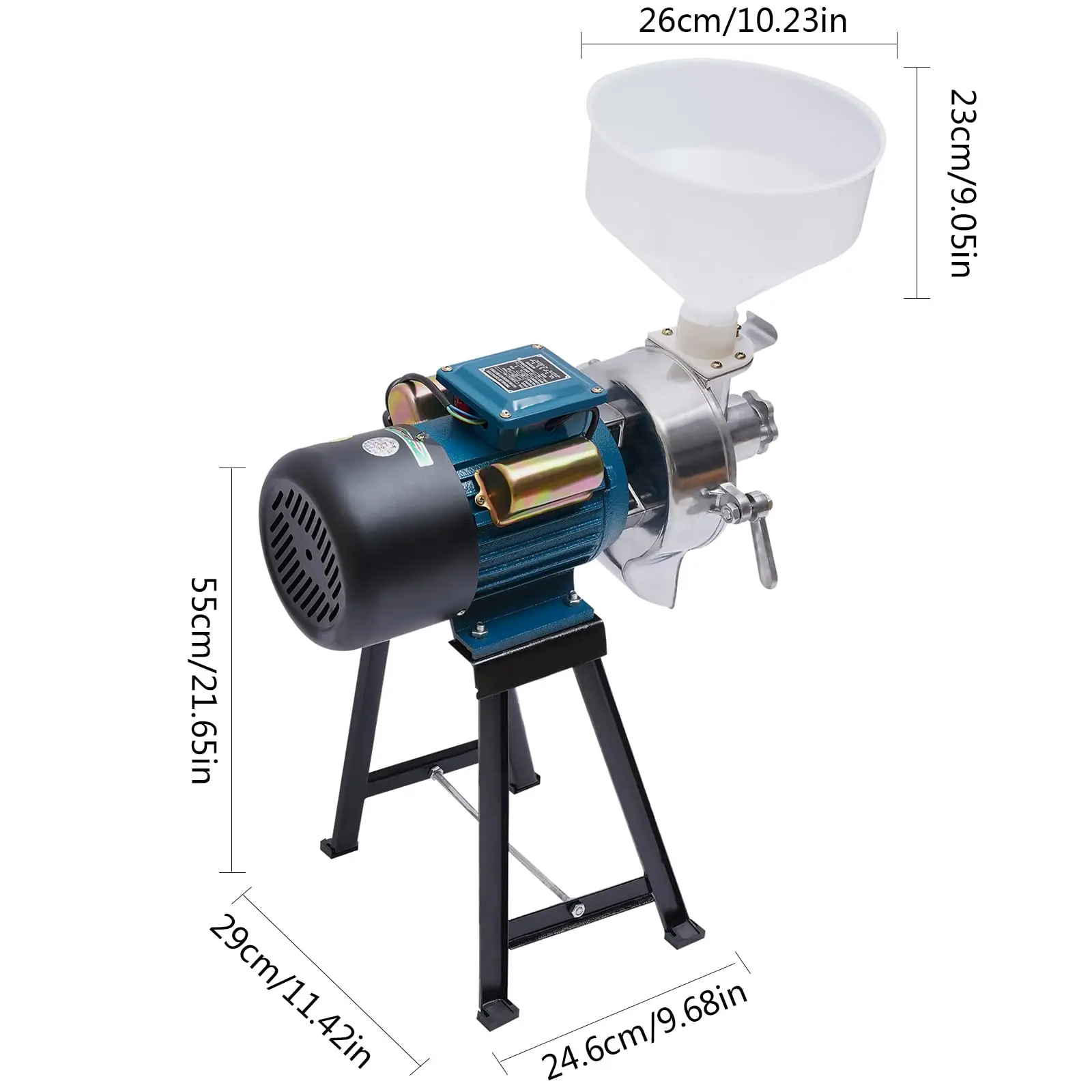 Electric Grain Mill with Funnel,2200W Corn Mill Corn Grinders,110V Commercial Grain Grinder Machine,88 lbs/H High Speed