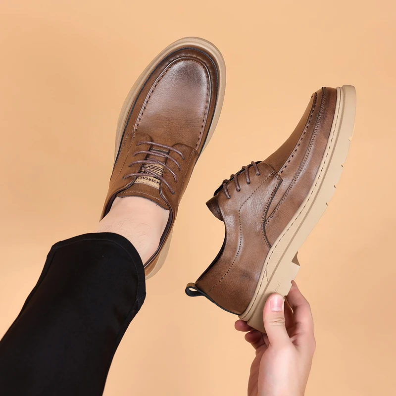 

Новая мужская деловая кожаная обувь, элегантный джентльменский стиль, офисная работа, высококачественная удобная обувь для взрослых, костюм, платье, новинка