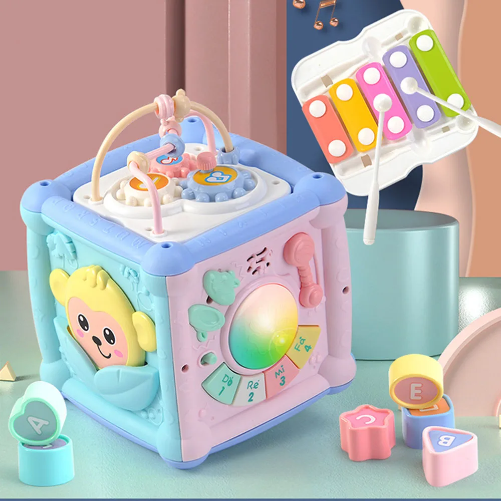 

Baby Education Musical Toy Multifunction Drum Activity Cube Shape Blocks Sorter For Kids Early Learning Musical toys for gift