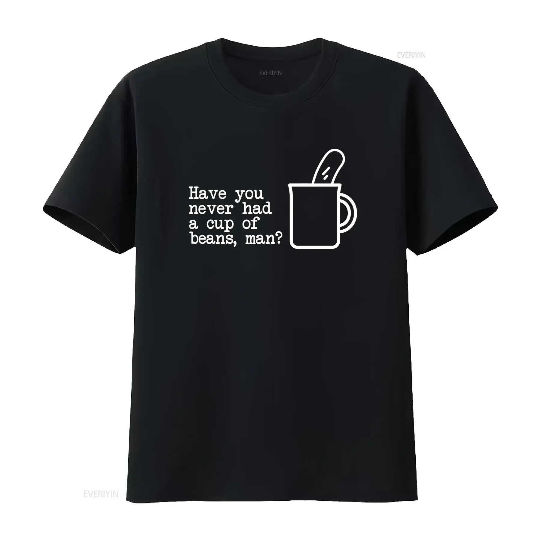 Alan Partridge T Shirt Cup Of Beans Funny Quote Casual Crew Neck Slight Stretch Fabric Regular Fit Print Pattern Perfect