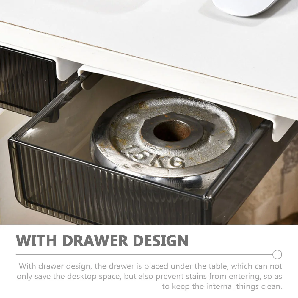 

Under Desk Drawer Organizer Self-Adhesive Storage Box Hidden Desktop Stationery Tools Under Table Drawer Slide-Out