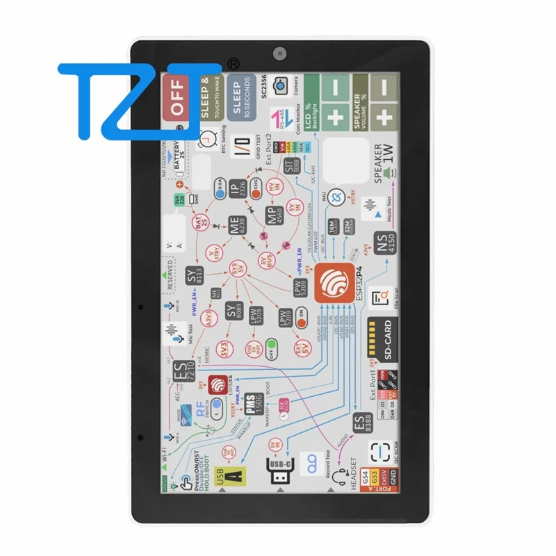 TZT M5Stack TAB5 Portable Intelligent IoT Controller ESP32-P4 + ESP32-C6 5-inch 1280x720 Touch Screen