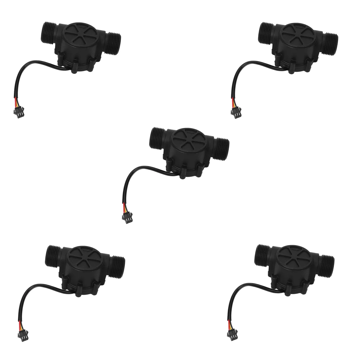 N18R 5Pcs Water Flow Sensor DN25 DC3.5-24V 1 Inch 2-100L/Min Hall Flowmeter Heat Pump Water Heater Flow Meter Switch Counter